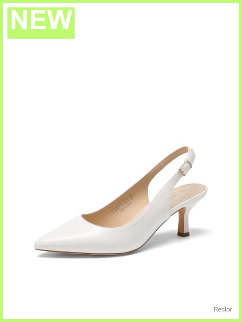 Faux Leather Slingback Kitten Heels Pumps Women's Pointed Toe